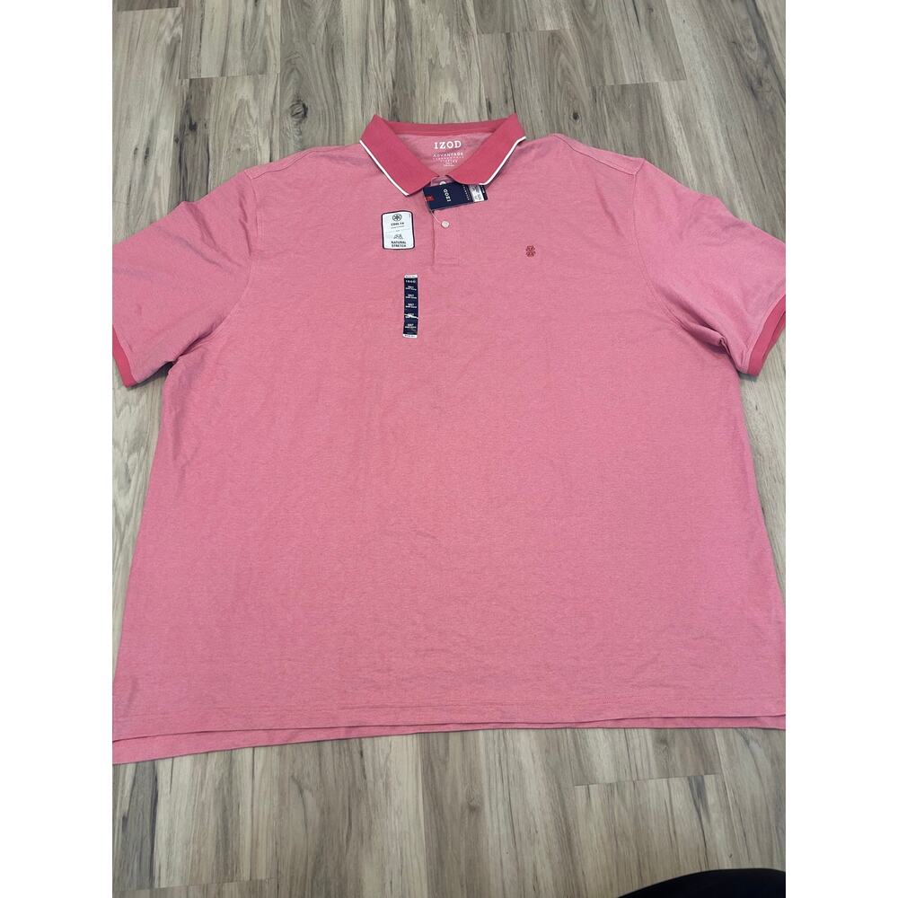 IZOD Polo Shirt Mens 5XLT Pink Advantage Performance Sport Flex Cool FX